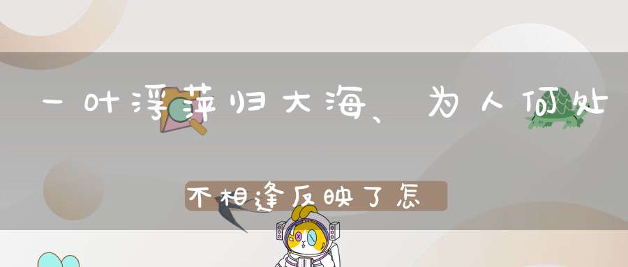 一叶浮萍归大海、为人何处不相逢反映了怎样的社会现实？