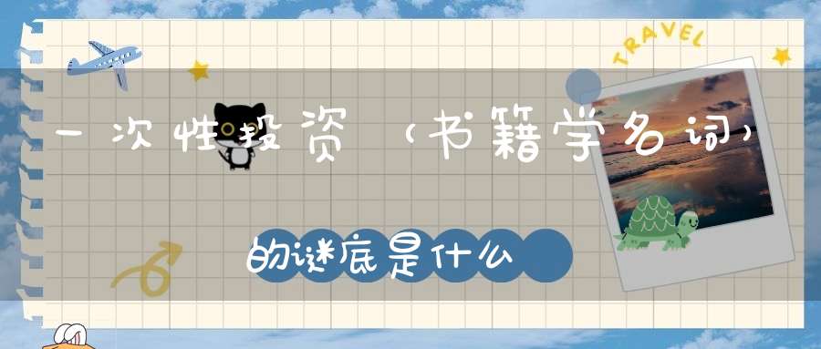 一次性投资 （书籍学名词）的谜底是什么?