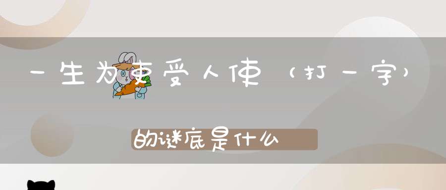 一生为吏受人使 （打一字）的谜底是什么?