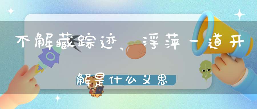 不解藏踪迹、浮萍一道开解是什么义思？