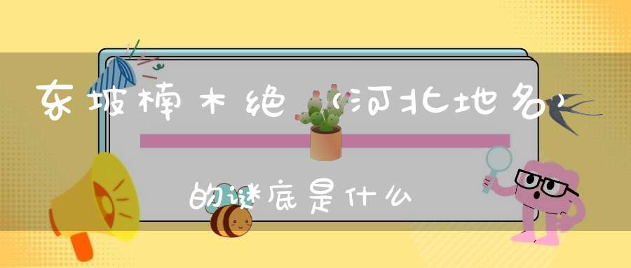 东坡楠木绝 （河北地名）的谜底是什么?