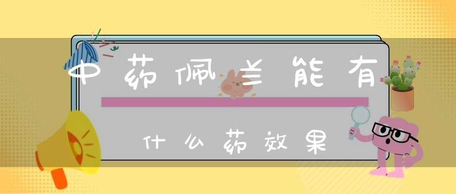 中药佩兰能有什么药效果？