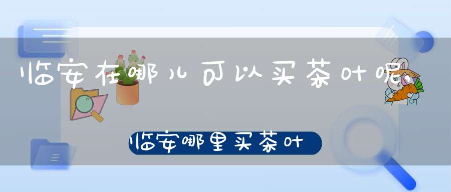 临安在哪儿可以买茶叶呢,临安哪里买茶叶