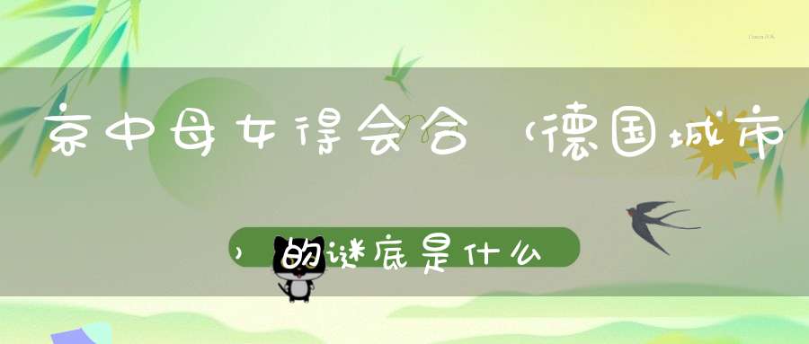 京中母女得会合 （德国城市）的谜底是什么?