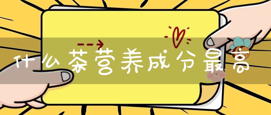 什么茶营养成分最高