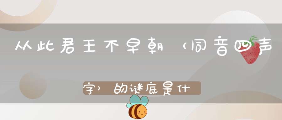从此君王不早朝 （同音四声字）的谜底是什么?