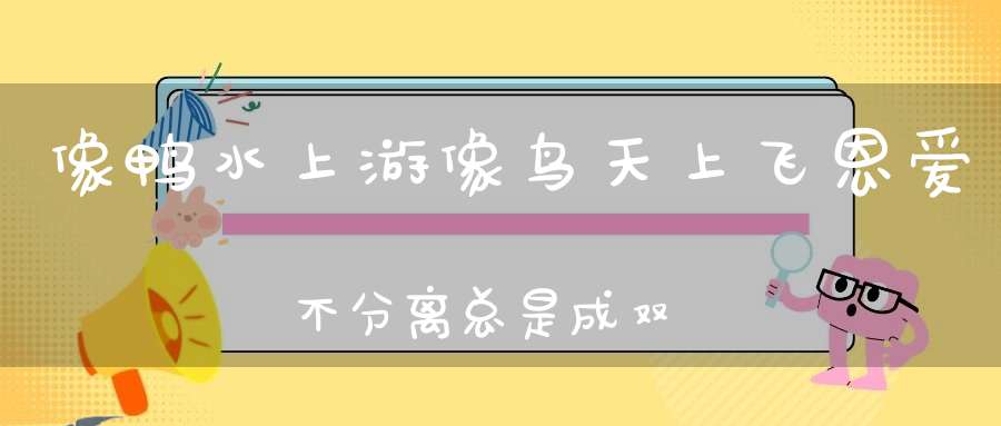 像鸭水上游，像鸟天上飞，恩爱不分离，总是成双对。 （猜一动物）