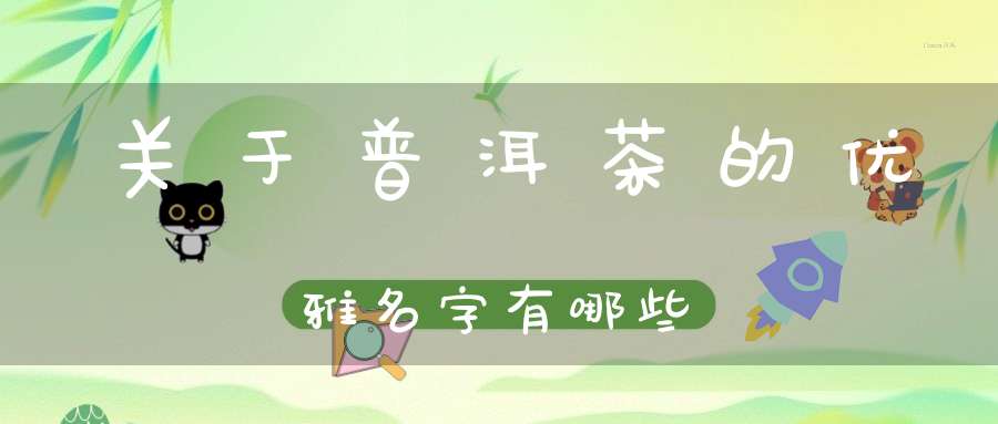 关于普洱茶的优雅名字有哪些