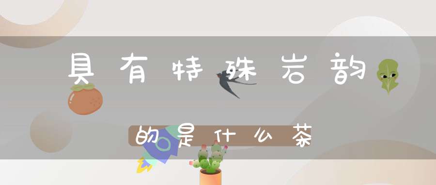 具有特殊岩韵的是什么茶