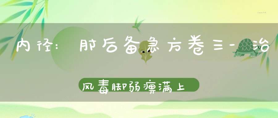 内径:肘后备急方卷三-治风毒脚弱痹满上气方第二十一