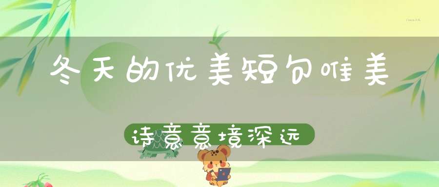 冬天的优美短句，唯美诗意，意境深远