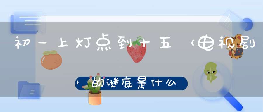 初一上灯，点到十五 （电视剧）的谜底是什么?