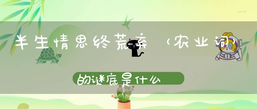 半生情思终荒弃 （农业词）的谜底是什么?