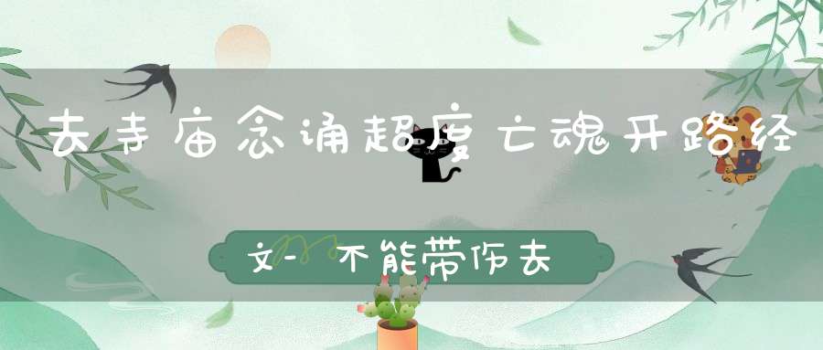 去寺庙念诵超度亡魂开路经文-不能带伤去-更不可半途而废