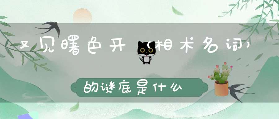 又见曙色开 （相术名词）的谜底是什么?