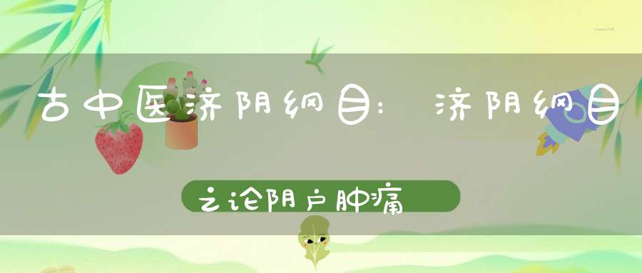 古中医济阴纲目:济阴纲目之论阴户肿痛