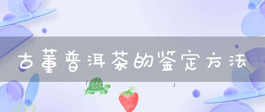 古董普洱茶的鉴定方法