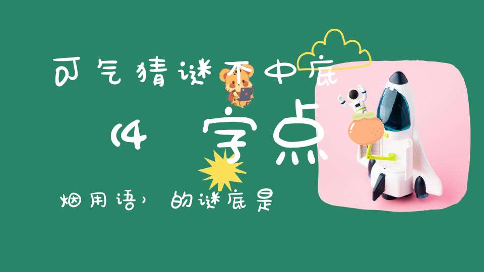 可气猜谜不中底 （4字点烟用语）的谜底是什么?