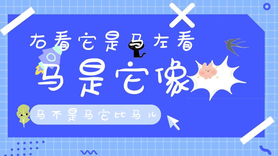 右看它是马，左看马是它，像马不是马，它比马儿大。 （猜一动物）