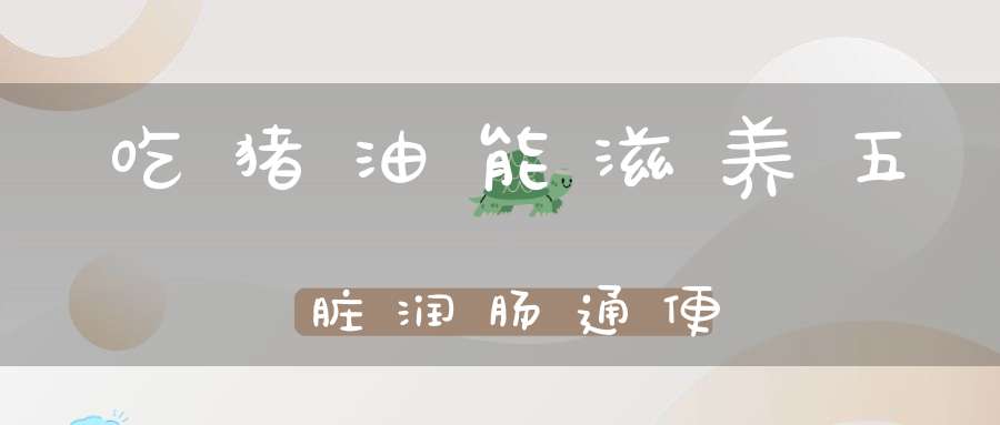 吃猪油能滋养五脏润肠通便