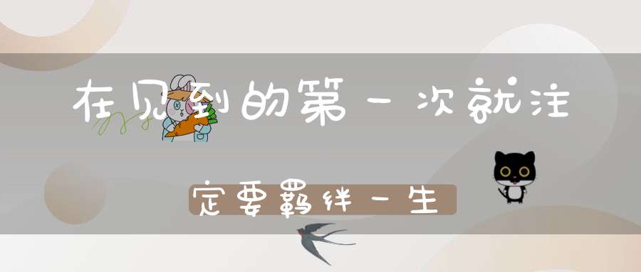 在见到的第一次，就注定要羁绊一生