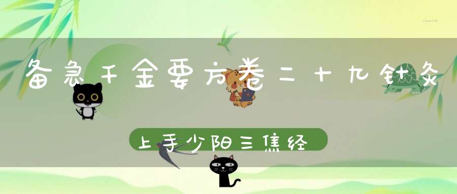 备急千金要方卷二十九针灸上手少阳三焦经十七穴远近法第八