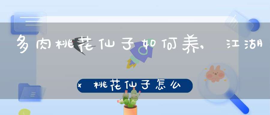 多肉桃花仙子如何养,江湖x桃花仙子怎么培养 江湖x桃花仙子培养攻略