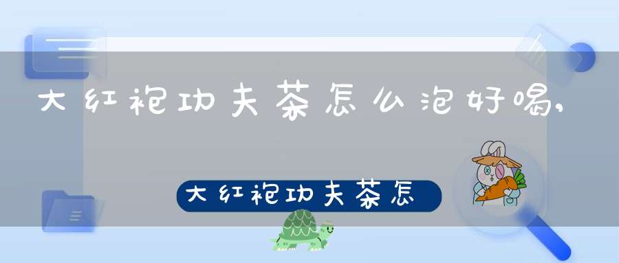 大红袍功夫茶怎么泡好喝,大红袍功夫茶怎么泡才好喝