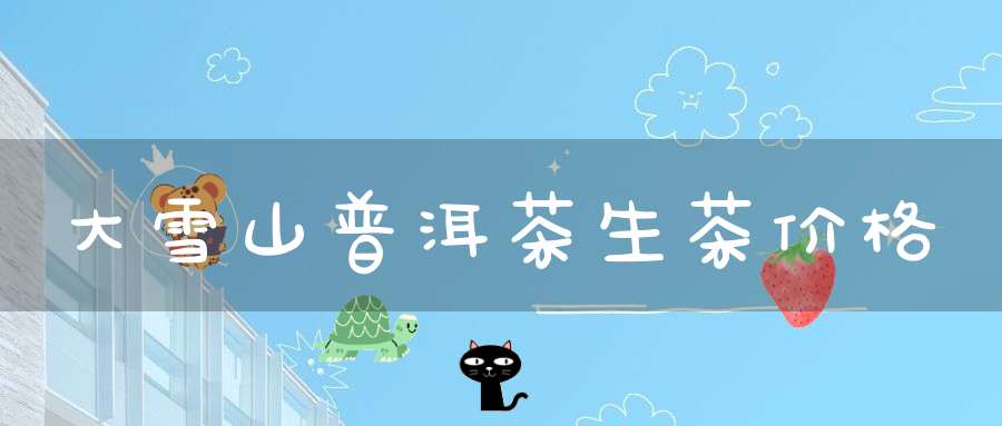 大雪山普洱茶生茶价格