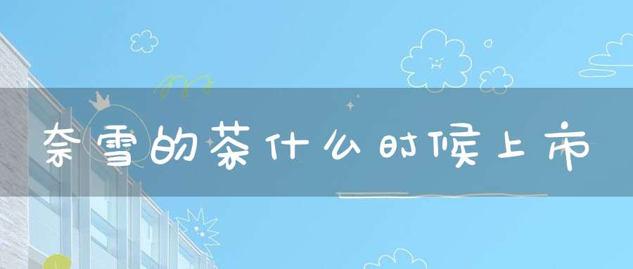 奈雪的茶什么时候上市