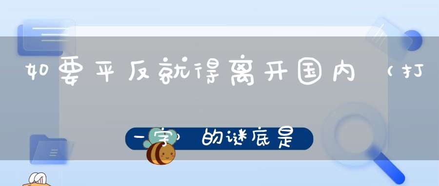 如要平反就得离开国内 （打一字）的谜底是什么?