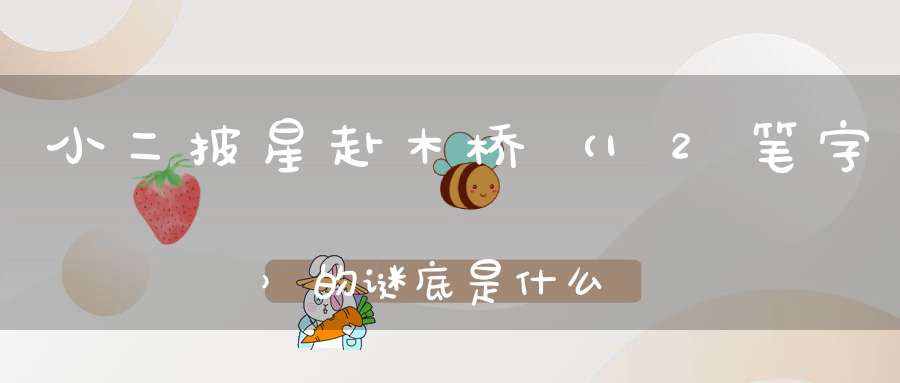 小二披星赴木桥 （12笔字）的谜底是什么?