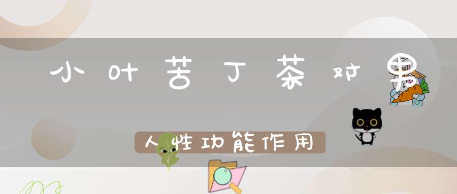 小叶苦丁茶对男人性功能作用