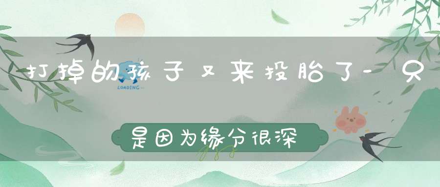 打掉的孩子又来投胎了-只是因为缘分很深