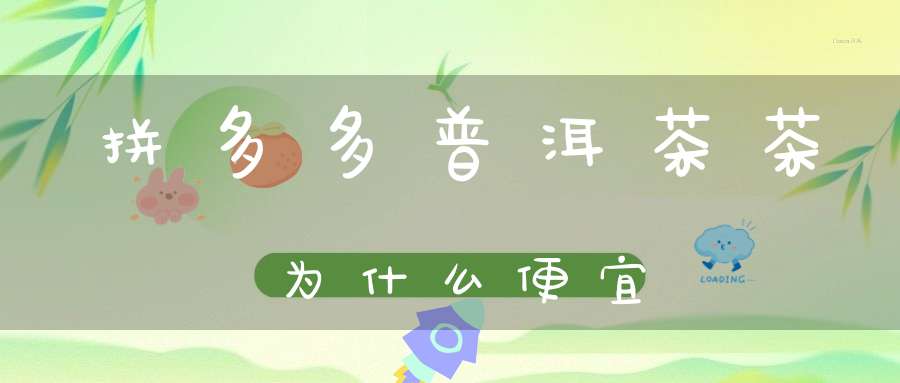 拼多多普洱茶茶为什么便宜
