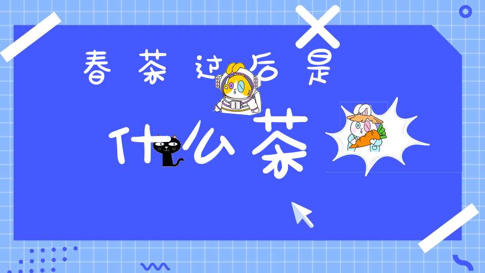 春茶过后是什么茶