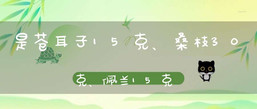 是苍耳子15克、桑枝30克、佩兰15克、黄芩、薄荷6克、连翘、紫苏梗？