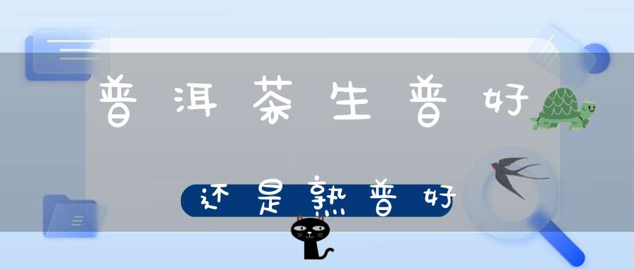 普洱茶生普好还是熟普好