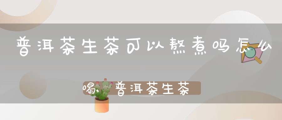 普洱茶生茶可以熬煮吗怎么喝,普洱茶生茶可以熬煮吗怎么做