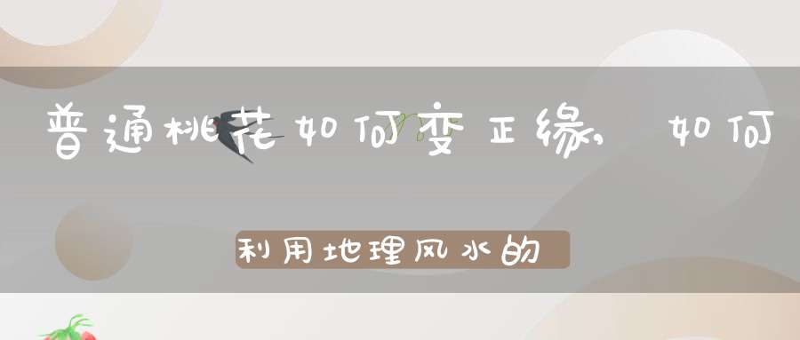 普通桃花如何变正缘,如何利用地理风水的桃花位，增强异性缘？