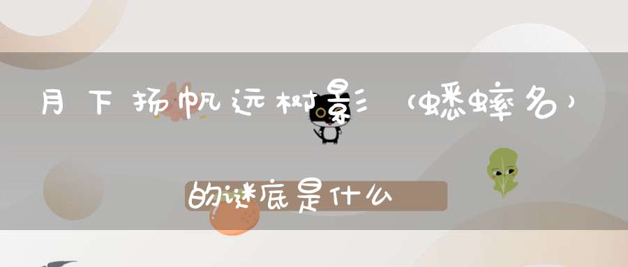 月下扬帆远树影 （蟋蟀名）的谜底是什么?