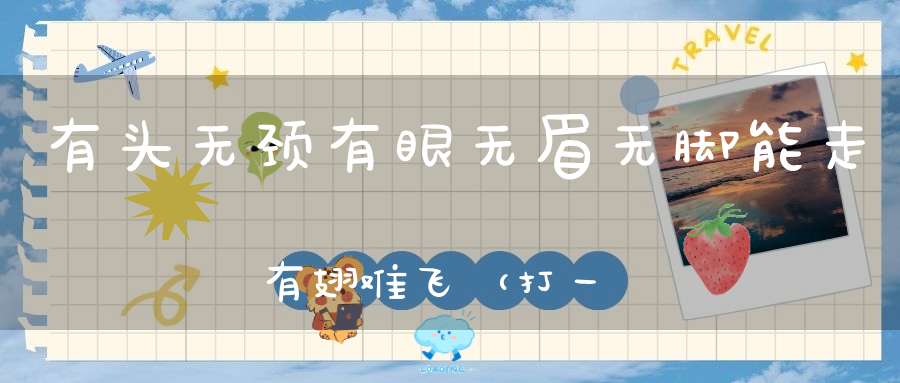 有头无颈，有眼无眉，无脚能走，有翅难飞（打一动物）