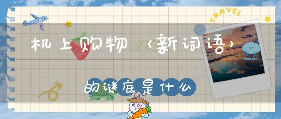 机上购物 （新词语）的谜底是什么?