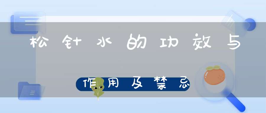 松针水的功效与作用及禁忌