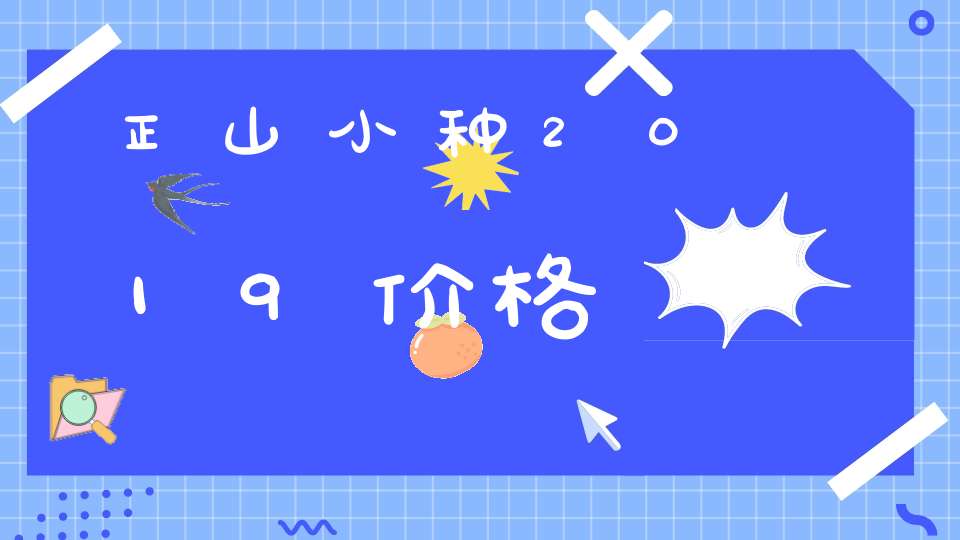 正山小种2019价格