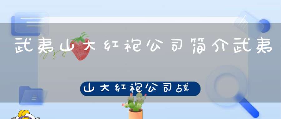 武夷山大红袍公司简介武夷山大红袍公司战略