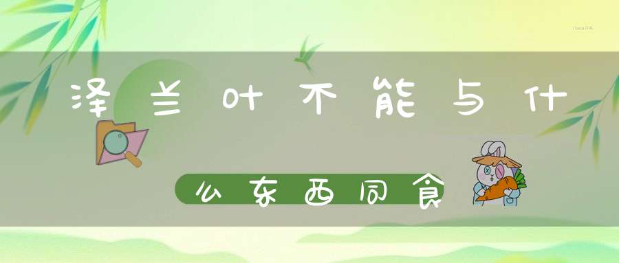 泽兰叶不能与什么东西同食？