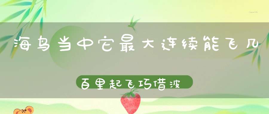 海鸟当中它最大，连续能飞几百里，起飞巧借波浪力，落到陆地难飞起。 （猜一动物）