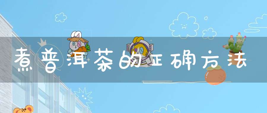 煮普洱茶的正确方法