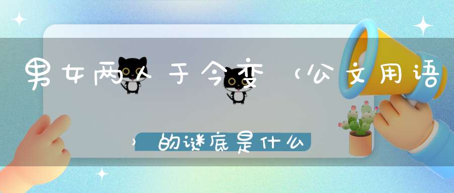 男女两人于今变 （公文用语）的谜底是什么?